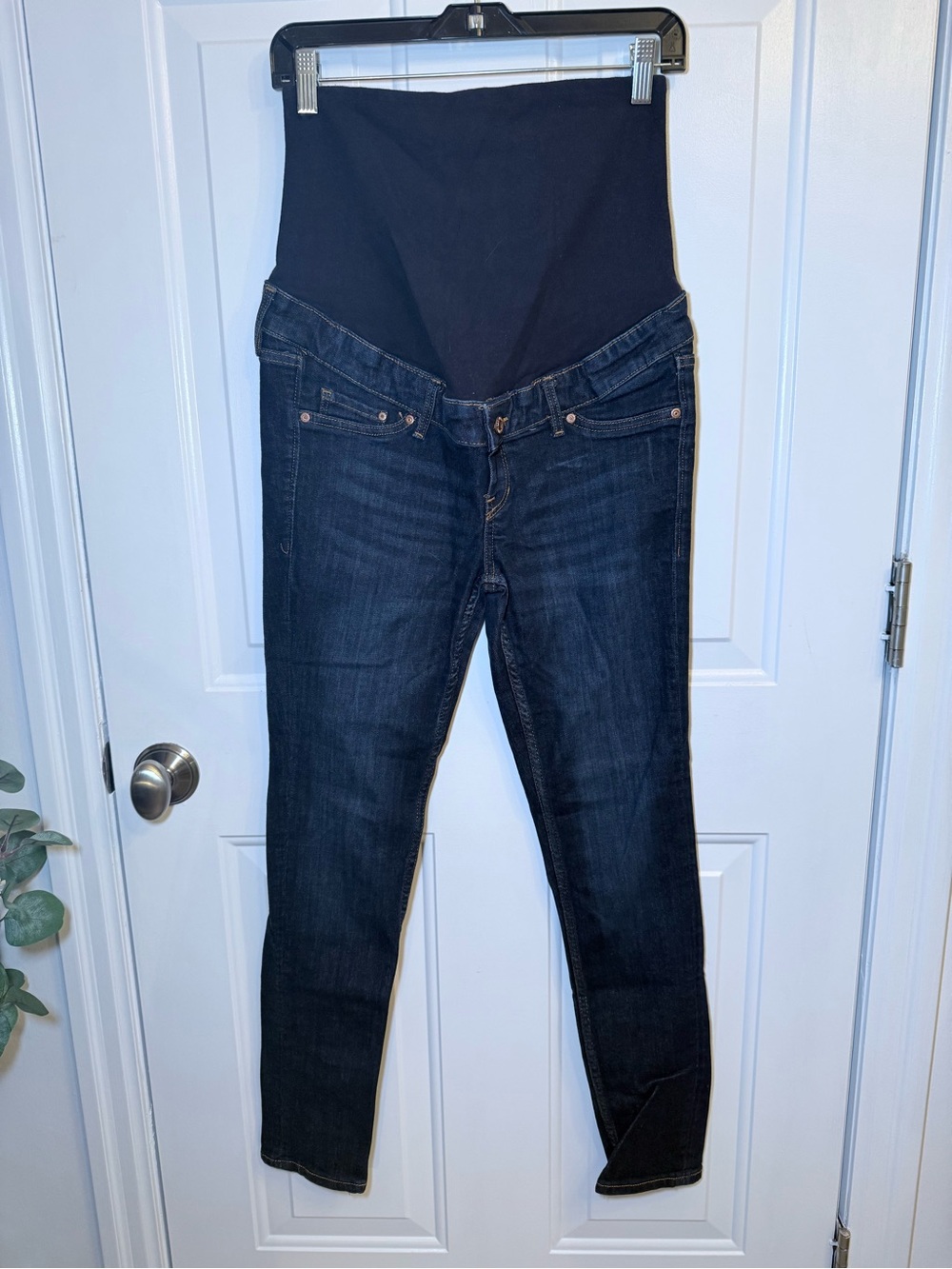 H&M Dark Blue Maternity Jeggings with Stretch Panel